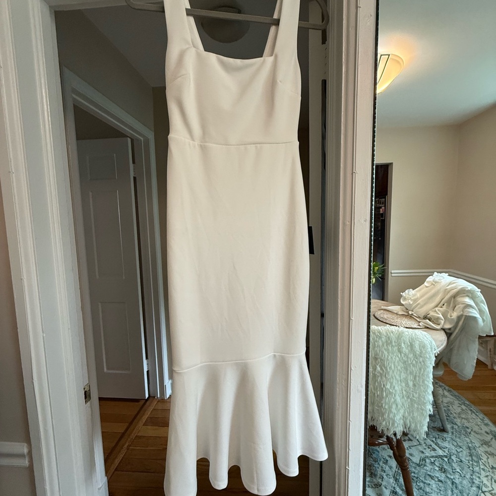 Lulu's Chic White Midi Dress